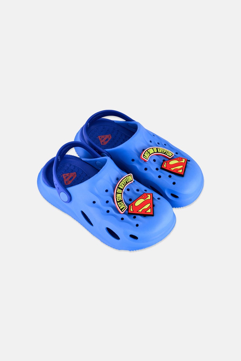 DC Kids Boy Superman Slip On Clogs, Blue - Image 4